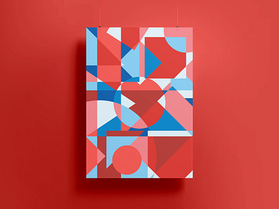 Red and Blue Geometric Abstract Design abstract branding design design for sell geometric abstract graphic graphic design graphic poster logo ui ux vector abstract