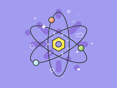 Working Atoms askgamblers atom flat illustration molecule purple science