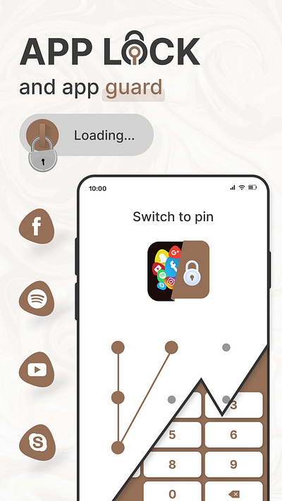 App lock and app guard animation app designe app lock application designe lock lock animation logo mobile app mobile phone lock app number lock pin lock switch pin ui ui designe