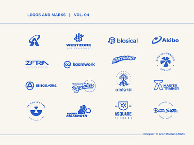 LOGOS AND MARKS | VOL. 04 arun kurian brand identity branding curious kurian lettering logo logo design logo designer logomark visual identity