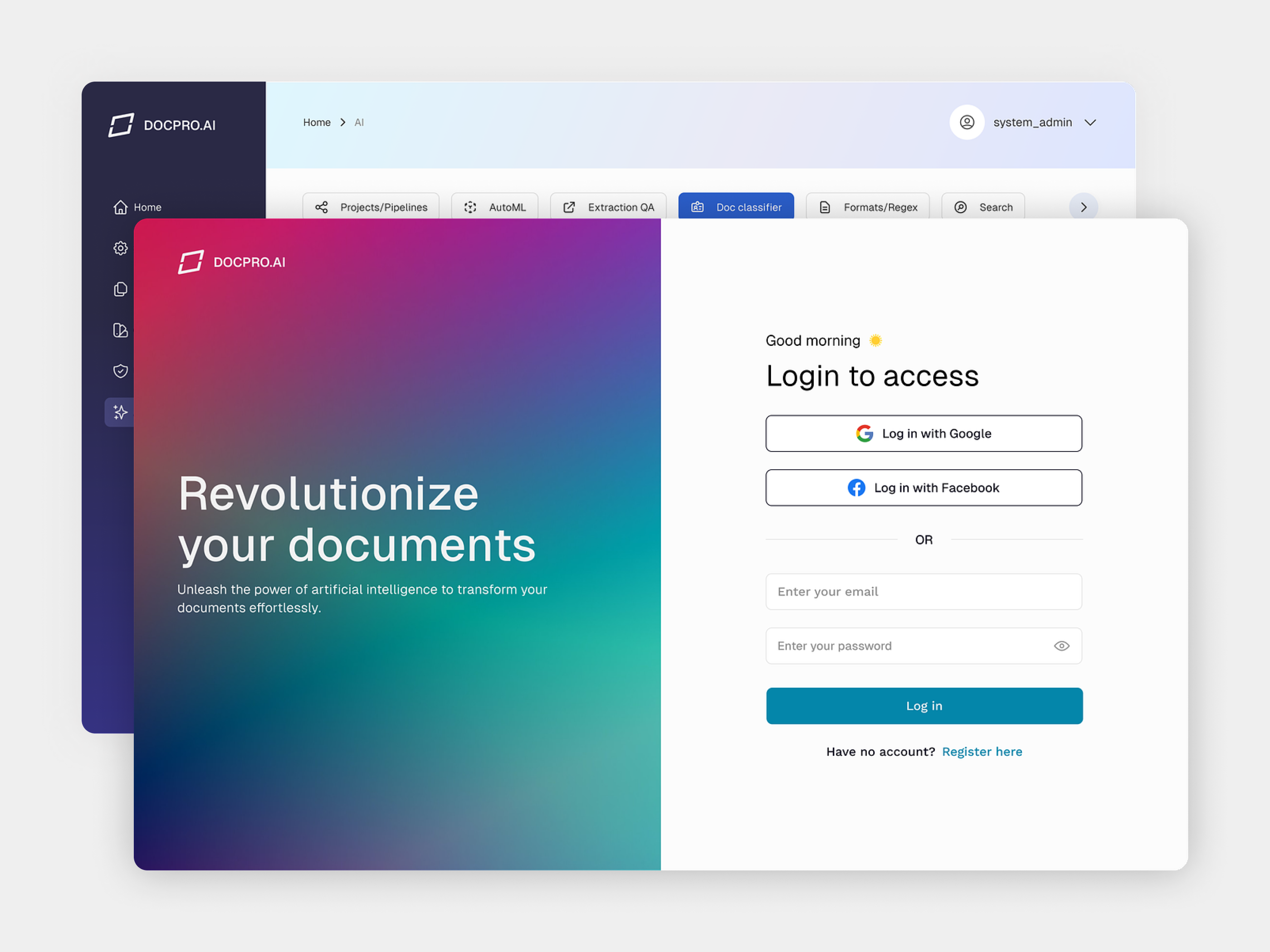 DOCPRO.AI - AI platform for automation of FinTech processes adobe illustrator ai automation color theory design figma fintech information architecture process infographics system automation ui ui design ui graphics user experience ux ux ui ux design web design