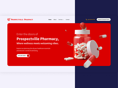 Prospectville Pharmacy - Website Layout Design figma design landing page pharmacy uiux website design