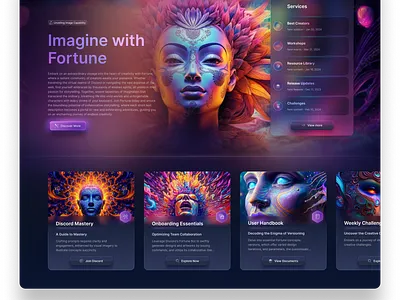 Fortune Image Website ai branding fortune graphic design image landing page psyco techno ui ui design uiux ux vibrant website
