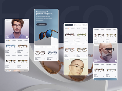 Eyewear Website Design colorful design dribbble best shot e commerce ecommerce eye wear eyewear glasses minimal mobile online shopping responsive shop sunglass sunglasses web web design webdesign website