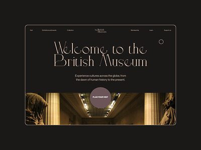 British Museum Landing Page animation motion design motion graphics ui uiux web design web visual