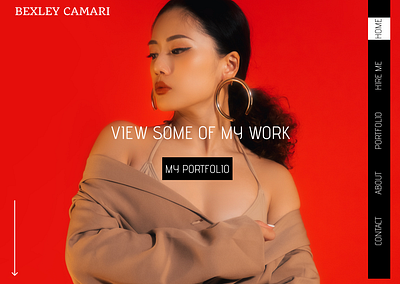 A model's personal portfolio website branding ui