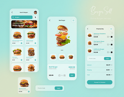 Burger Sell App Design app ui design branding burger huts app ui burger sell burger selling app ecomerce galssomorphism illustration minimialist mobile app design modern design online selling app restaurant app ui design ui ui design uiux ux