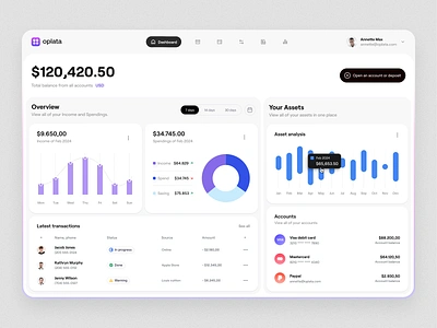 Oplata Admin Dashboard analytics business dashboard charts dashboad dashboard dashboard design dashboard interface dashboard ui dashboard ui design dashboard web design layout product design user interface web web design webdesign website