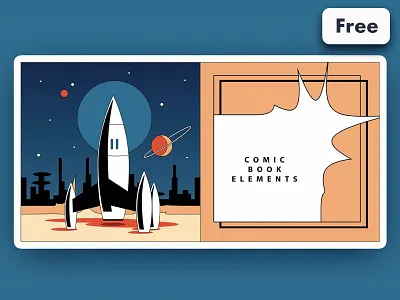 Mid-century Spaceship with Speech Bubble branding comic book design free freebie illustration mid century planets pop art retro retro space art sci fi space space rocket spaceship spaceship cartoon speech bubble vector vintage vintage space art