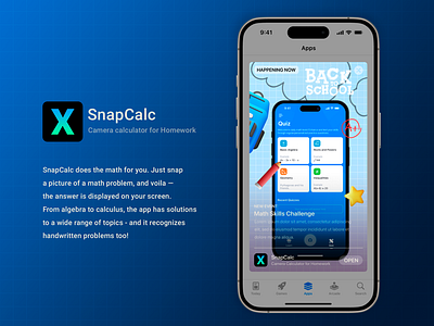 In-app event for SnapCalc app app store design graphic design illustration snapcalc ui