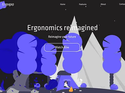 Ergogap - Ergonomics reimagined UI UX. Landing page branding graphic design ui