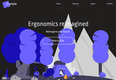 Ergogap - Ergonomics reimagined UI UX. Landing page branding graphic design ui