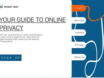 Privacy Deck - ui ux design. Landing Page and sign up page dashboard graphic design ui