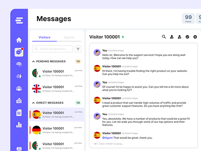 Emplorium | Messages Page chat service emplorium livechat messages messaging ui ui design ux ux design web app website
