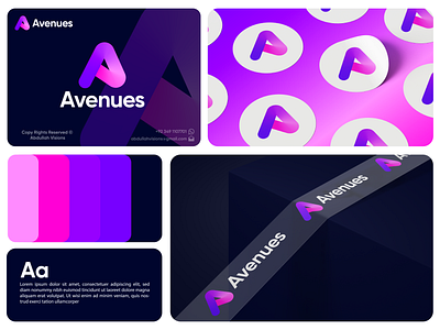 Avenues Brand Identity, Logo a logo a modern app avenues booking business company discover letter a logo designer logo maker minimal logo software startup