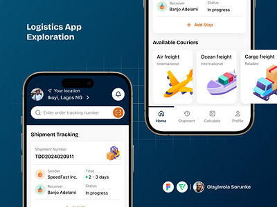 Logistics App Exploration animation branding creative design design illustration logo mobile app design mobile ui ui ui design uiux