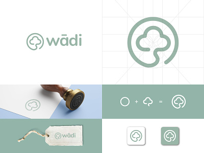 Wadi Cotton Company Logo cotton logo flower logo green logo minimalish logo modern logo simple logo waddi wadi