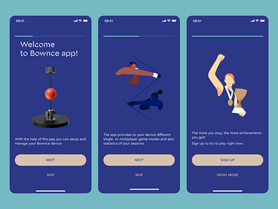 Mobile Onboarding for Bownce Sports Tech Startup sporttech