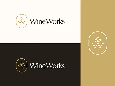 Wine Works - Wine Logo Design #3 abstract brand identity grapes logo letter letter w letters logo logo design modern wine wine design wine logo