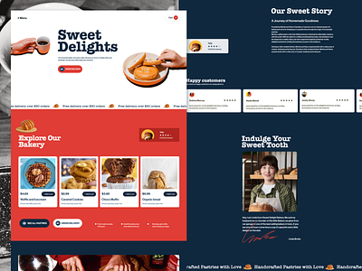 Bakery Landing Page aesthetic food landing page minimal mobile design mobile responsive ui ux vibrant web website