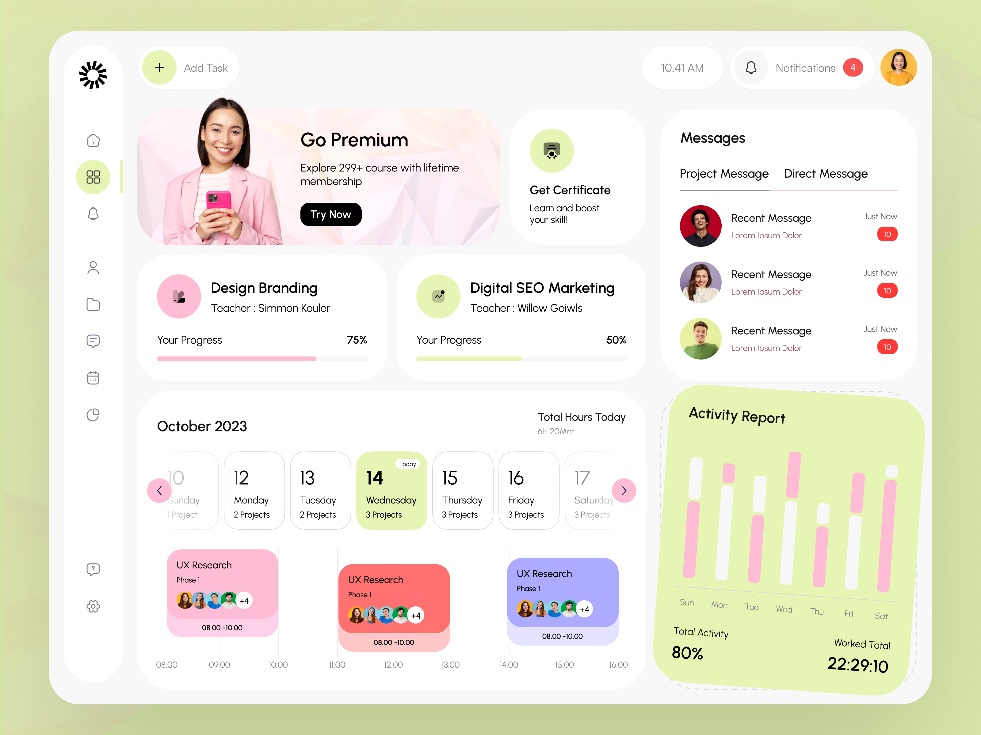 Online Course Webapp awe dashboard education education app elearning online course online course webapp website