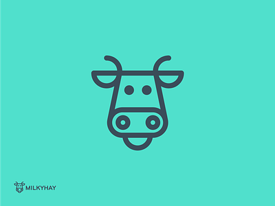 MilkyHay symbol animal brand identity branding color cow dairy product flat logo food grass green logo logodesign logodesigner mark milk minimalist nature organic sustainability symbol