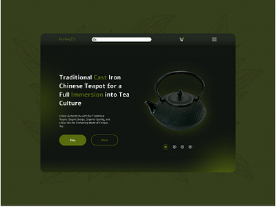 Homepage of a Cast Iron Chinese Teapot Store homepage ui ux