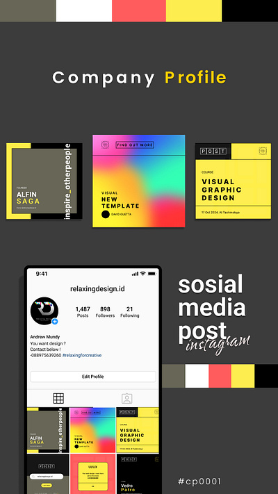 Company Profile Template Feed Ig graphic design