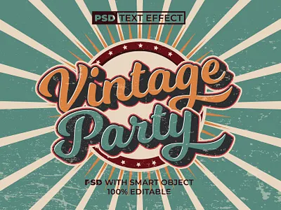 PSD Vintage Text Effect design editable effect font lettering logotype mockup psd retro style text typeface typography vintage