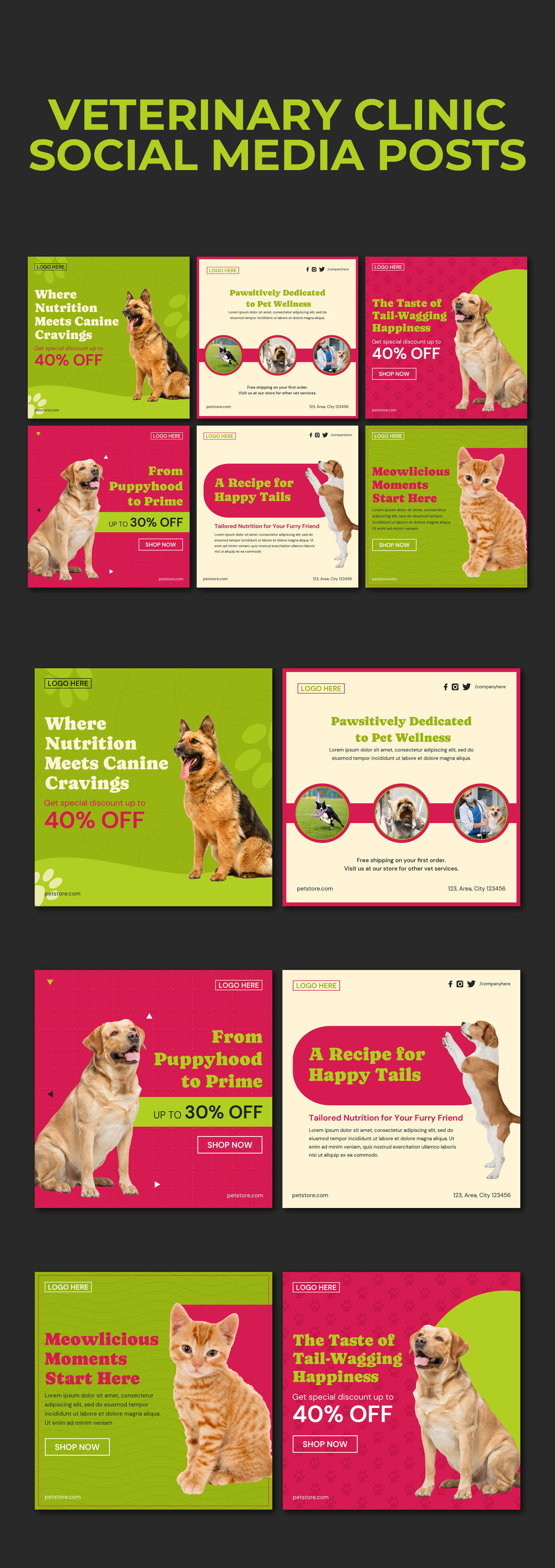 Veterinary Social Media Posts branding design graphic design instagram post social media social media ads social media banner social media design social media post social media post design