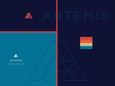 Artemis colors digital icon lettermark logo modern monogram simple space