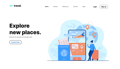 Travel Web Page branding design graphic design illustration interface internet logo modern simple site tourism ui uiux ux webpage website