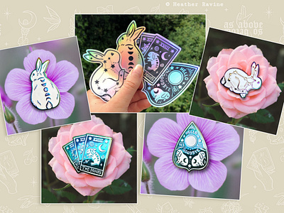 Celestial Bunny Collection bunnies constellation enamel pin collection holo holographic kickstarter lepus lepus constellation moon phases moons mystical ouija ouija planchette rabbits tarot tarot cards tarot deck tattoo inspired design transfer tattoo sheet witchcraft