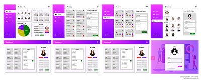 Project Management System graphic design pms project management system purple ui