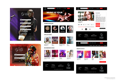 Music Website Design black graphic design music ui white