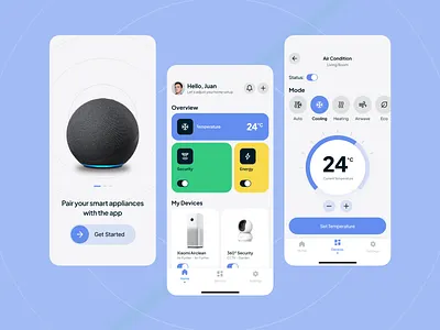Daily UI #021 - Home Monitoring Dashboard clean interface design minimal mobile app mobile design monitoring app smart home app temperature ui ux