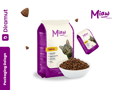 Packaging Design Miaw by Diramut Cat Food branding catfood design graphic design packaging sidoarjo