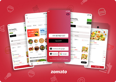 Zomato clone add figma food app food booking app food order app poster ui zomato zomato clone zomato clone app