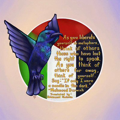 FREE PALESTINE 🇵🇸🍉 color digital free palestine illustration lettering mahmoud darwish palestine palestinian sunbird poetry procreate