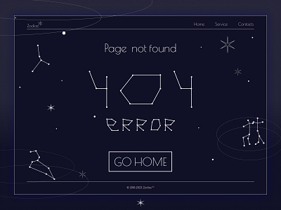 404 Page 404 page constellations design stars tarot ui ux zodiac