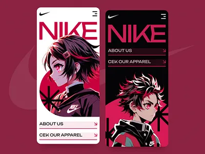 NIKE - Link In Bio Website Design Concept 👟 ai art anime dark mode fashion figma landing page light mode link in bio manga mobile app mobile web mobile website nike streetwear ui design ui exploration ui trends uiux web design website