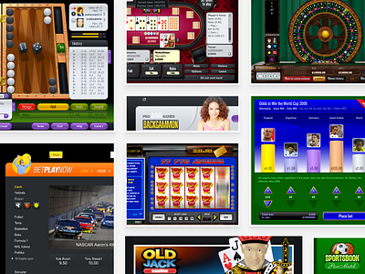 Various casinos and bookmakers branding casino gambling sportsbook ui