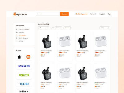 Ayapone | Web3 Ecommerce Product List crypto design ecommrce product ui ux web3