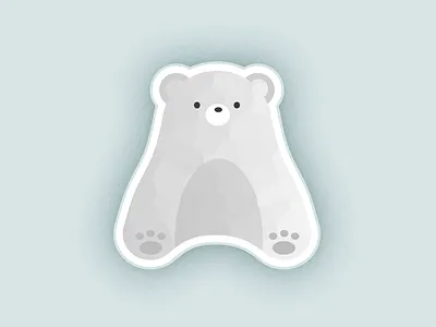 Polar Bear animal bear blue cartoon cute design edinburgh eyes graphic illustration polar bear scotland shadow sticker winter