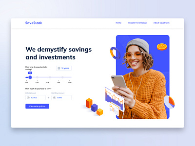 SaveStack Website Hero Section accessibility colortheory designthinking informationarchitecture interactiondesign mobileui sercentricdesign uidesign uipatterns userexperience userinterface uxdesign webdesign
