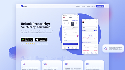 Landing page for Digital Wallet App crypto daily ui digital wallet figma finance glassmorphism landing page mobile app mobile design product design ui design wallet webdesign