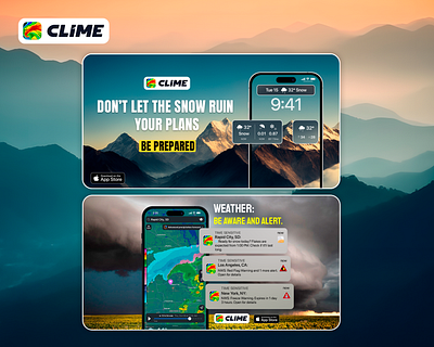 Clime Banners for Social Networks app store banners branding clime design graphic design illustration