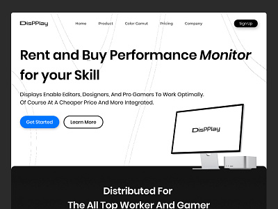 Monitor Rental & Shop : Website Landing Page landing page rental shop ui web design