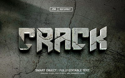 Crack'' 3D Editable Text Effect Style 3d branding crack crack 3d text effect crack 3d text effect style editable text effect graphic design logo psd psd crack text effect stone text