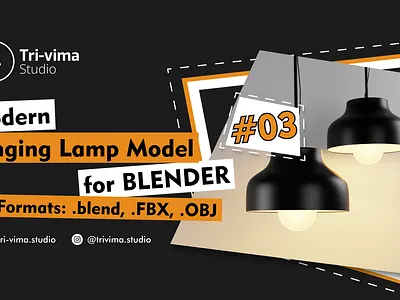 Modern Hanging Lamp Model 03 for Blender 3d 3d design 3d rendering design illustration
